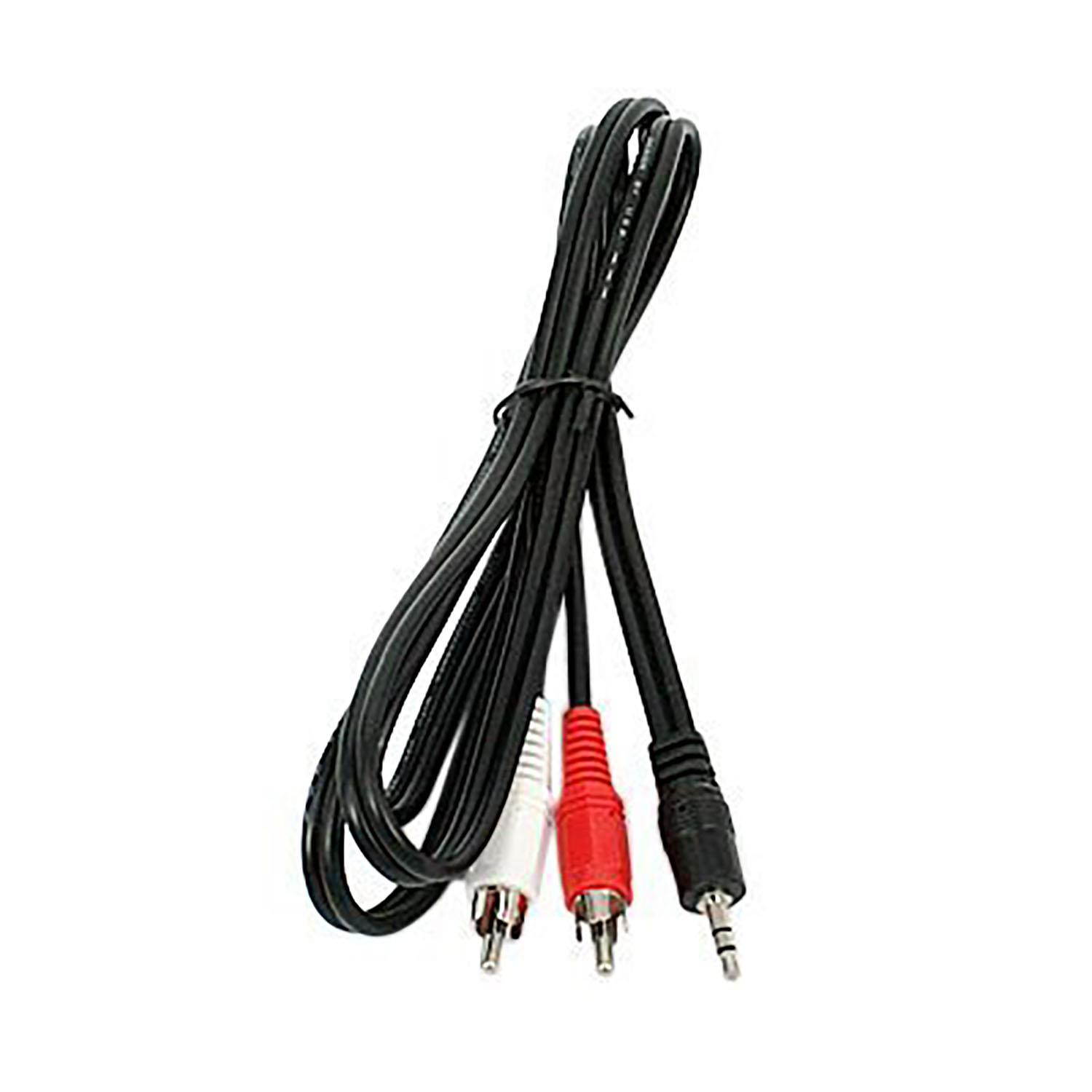 6 feet 1/8 3.5mm Mini Plug to 2-RCA Stereo Audio Cable