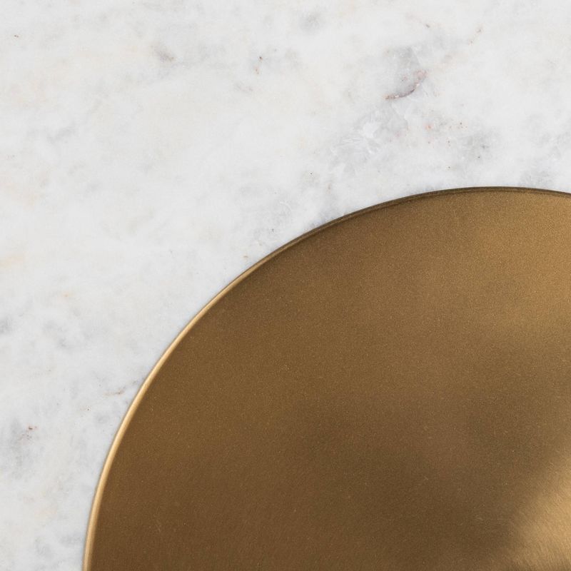 40" Gwen Pedestal Marble Dining Table White/Gold - Safavieh