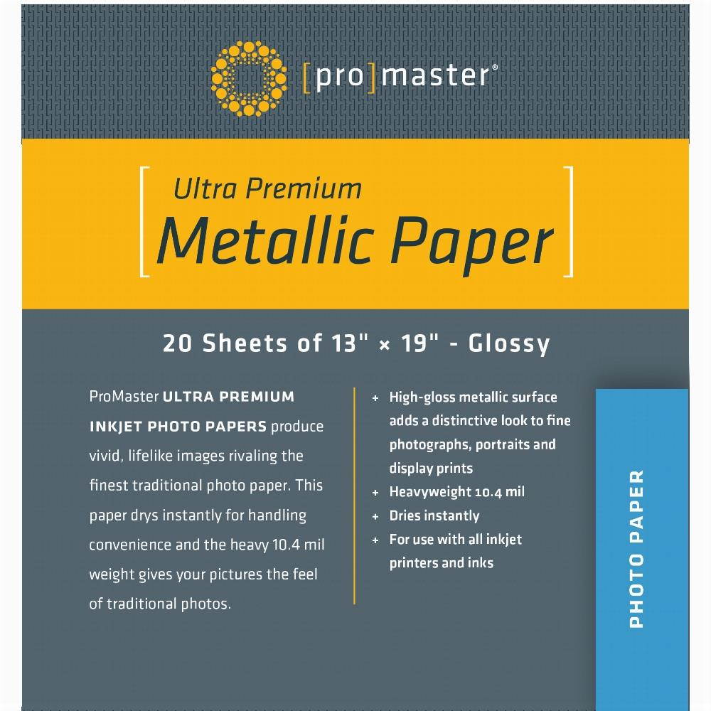ProMaster PRO Silver Metallic Inkjet Paper - 13 x 19 - 20 Sheets