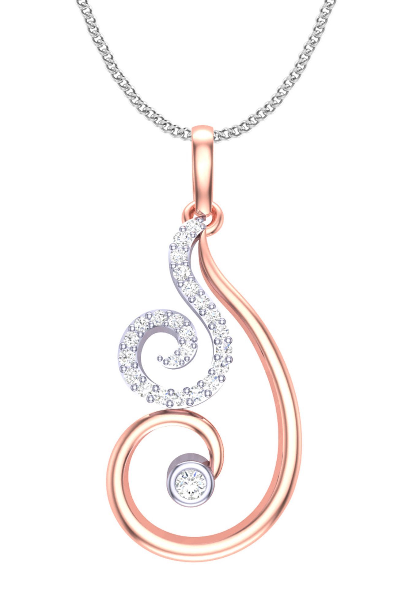 Clara Two Tone Sterling Silver Swiss CZ Amna Pendant