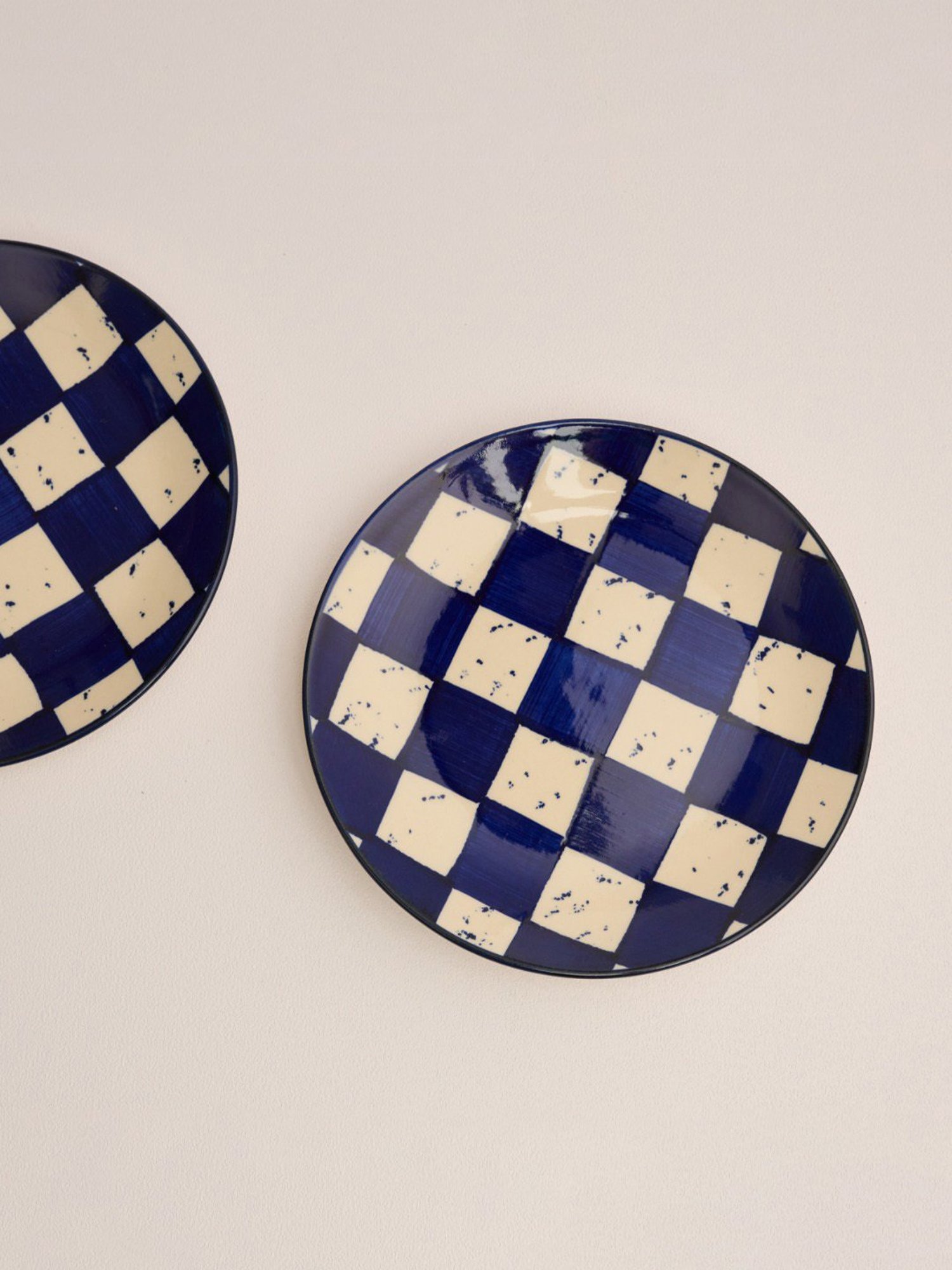 BlackCarrot Blue & White Ceramic Snack Plates - Set of 2