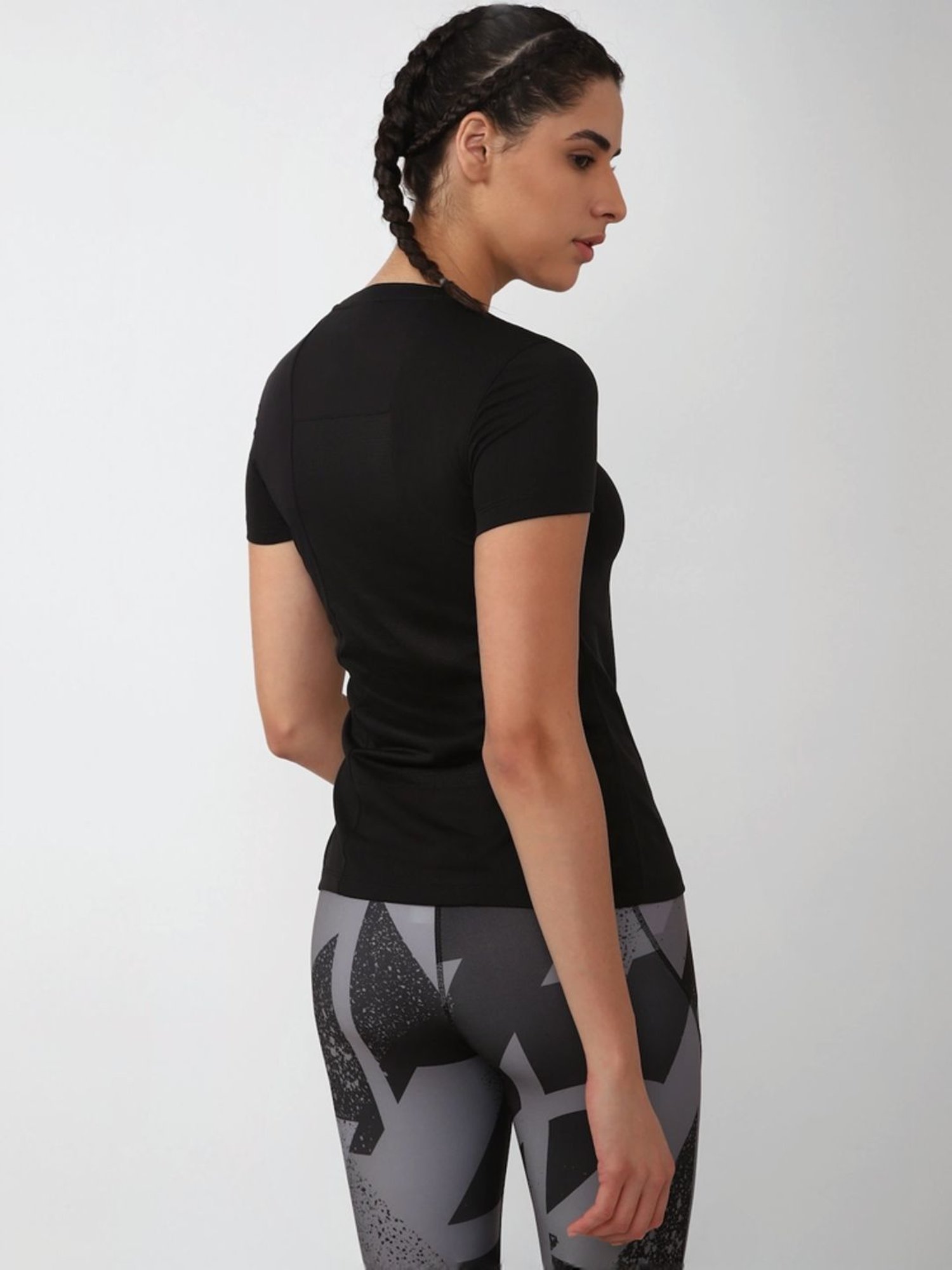 Reebok Pitch Black Printed Sports T-Shirt