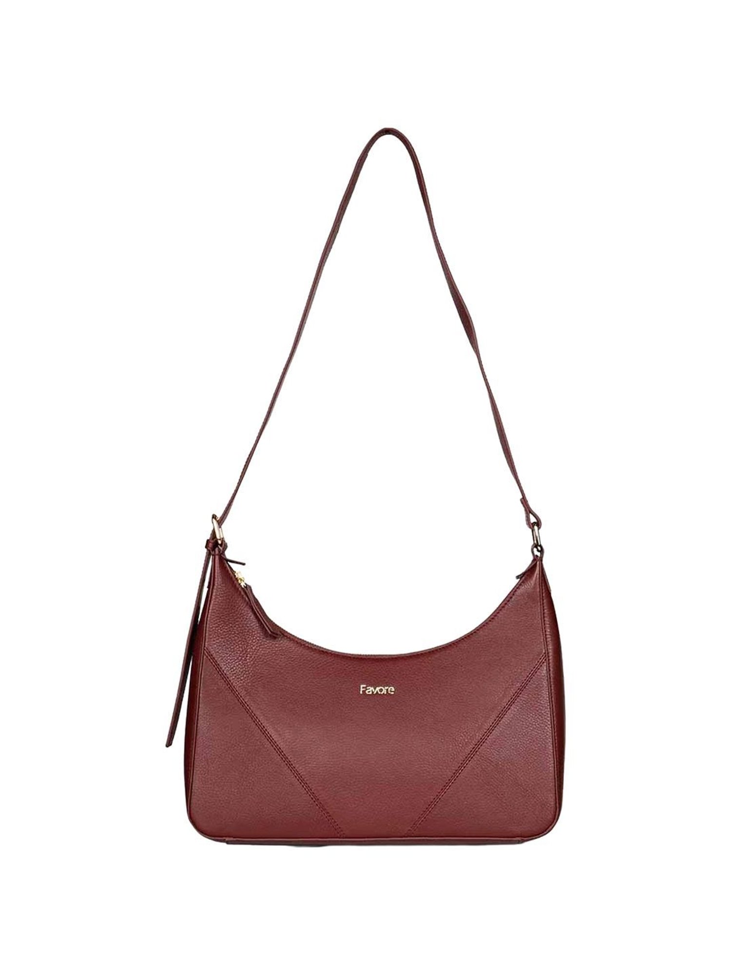 Favore Red Solid Medium Hobos