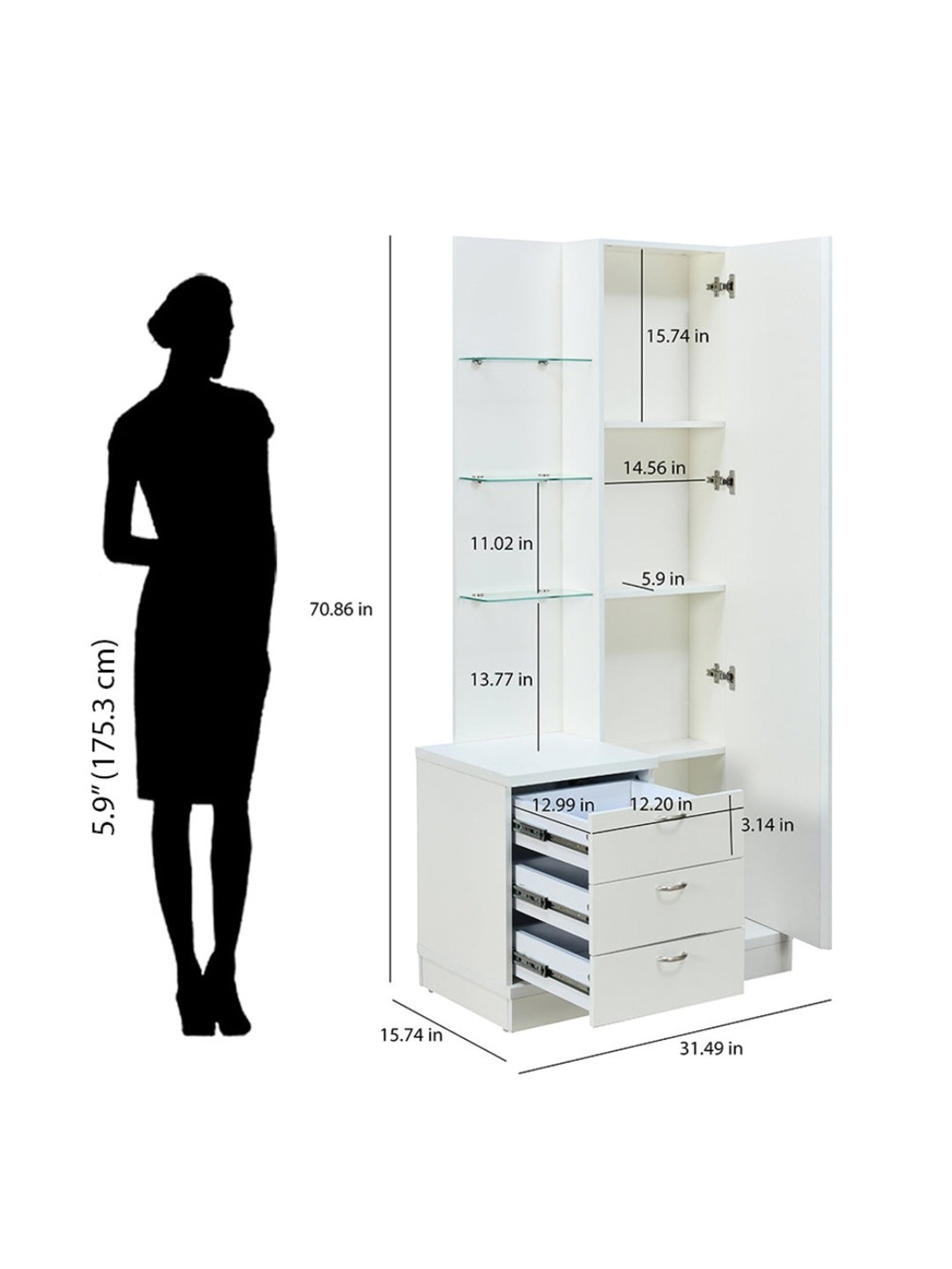 Godrej Interio Aero Valigny Oak Engineered Wood Standerd Dressing Table