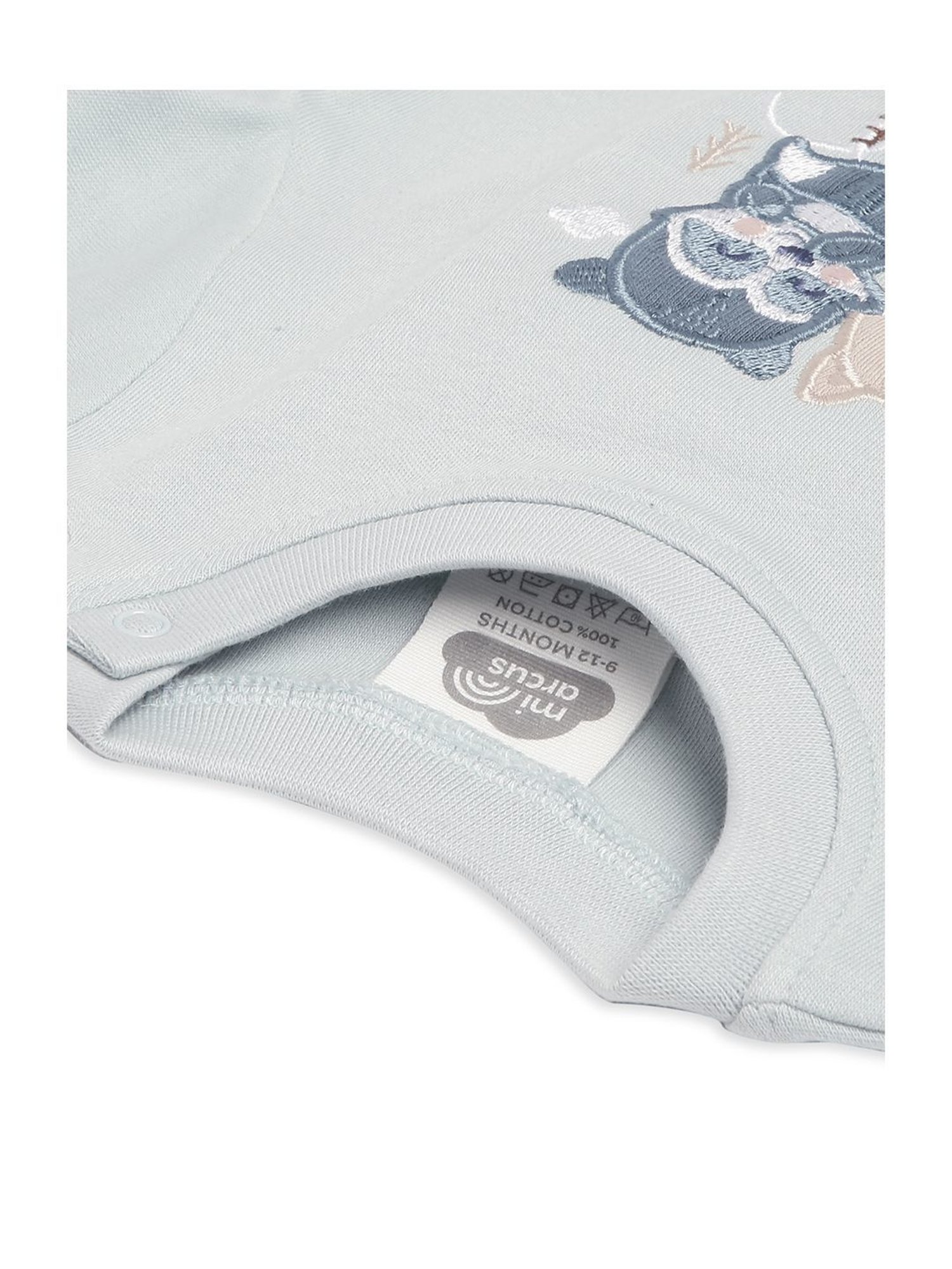 MiArcus Kids Blue Cotton Applique Full Sleeves T-Shirt