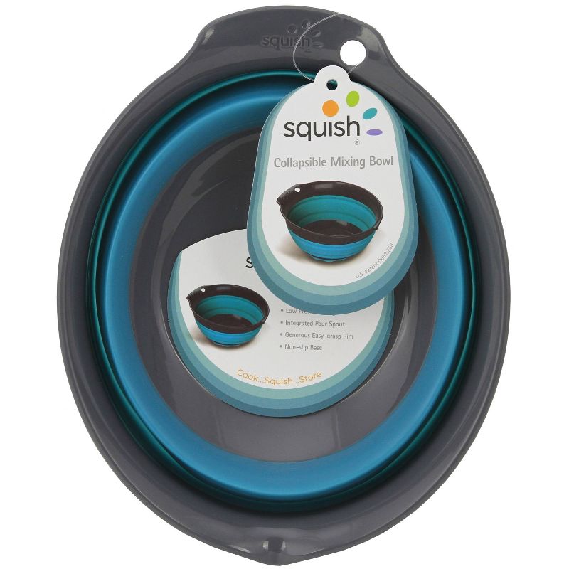 Squish 1.5qt Collapsible Bowl Teal/Gray