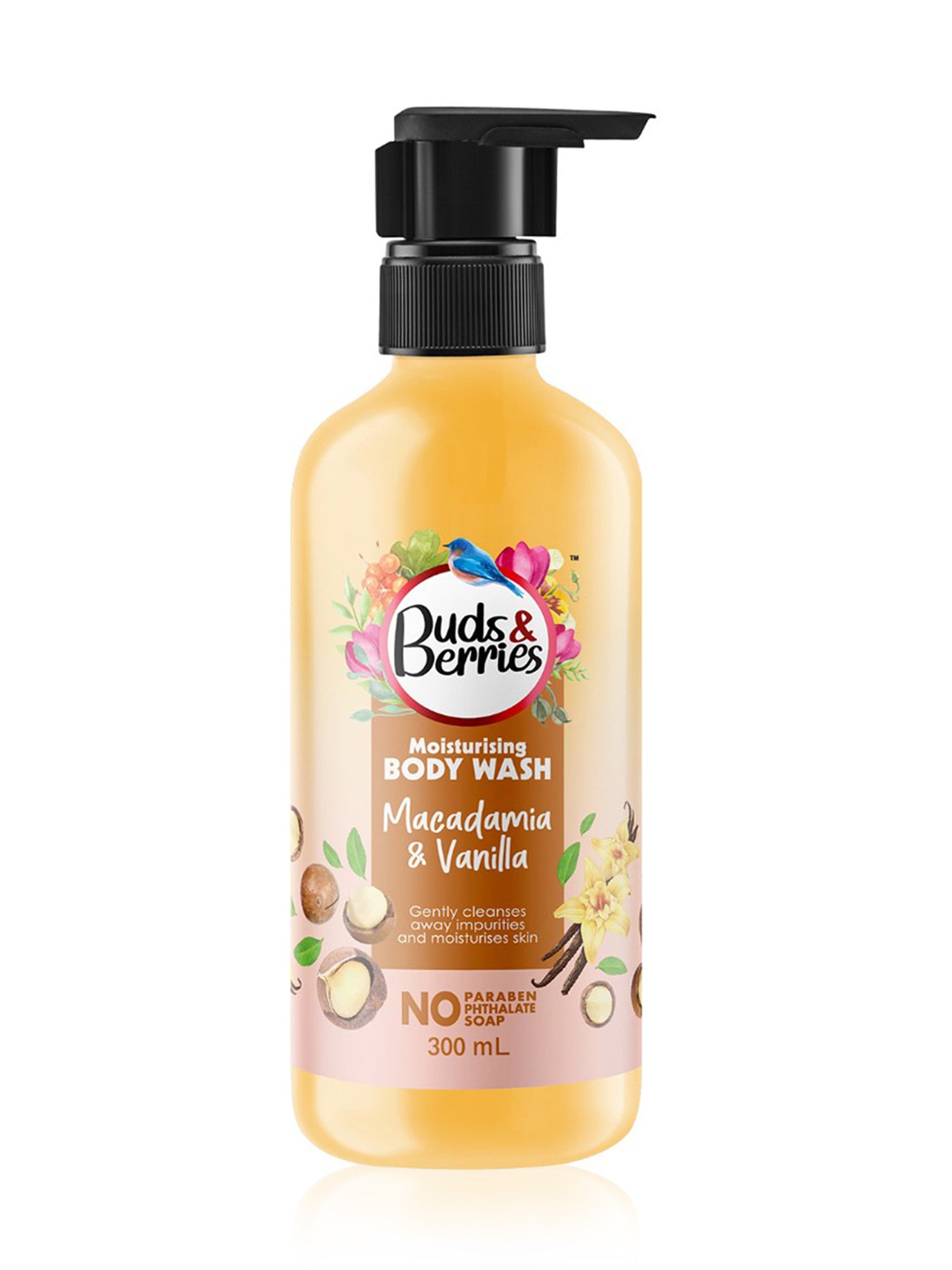 Buds & Berries Macadamia & Vanilla Moisturising Body Wash - 300 ml