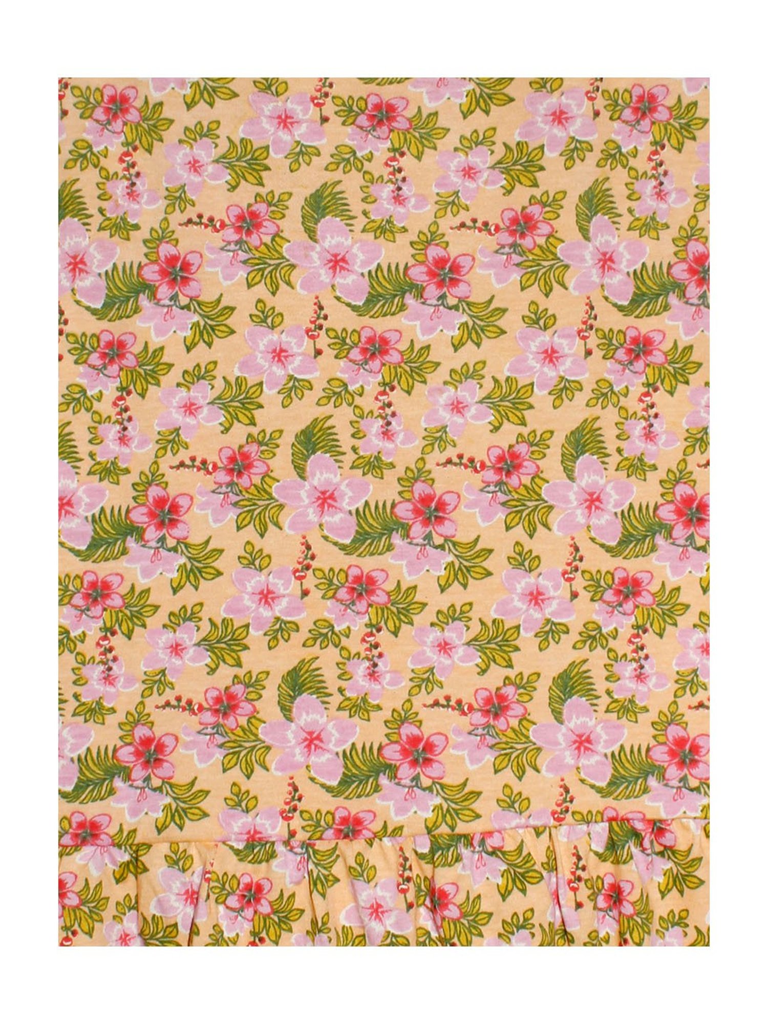Kiddopanti Kids Peach Floral Print Dress
