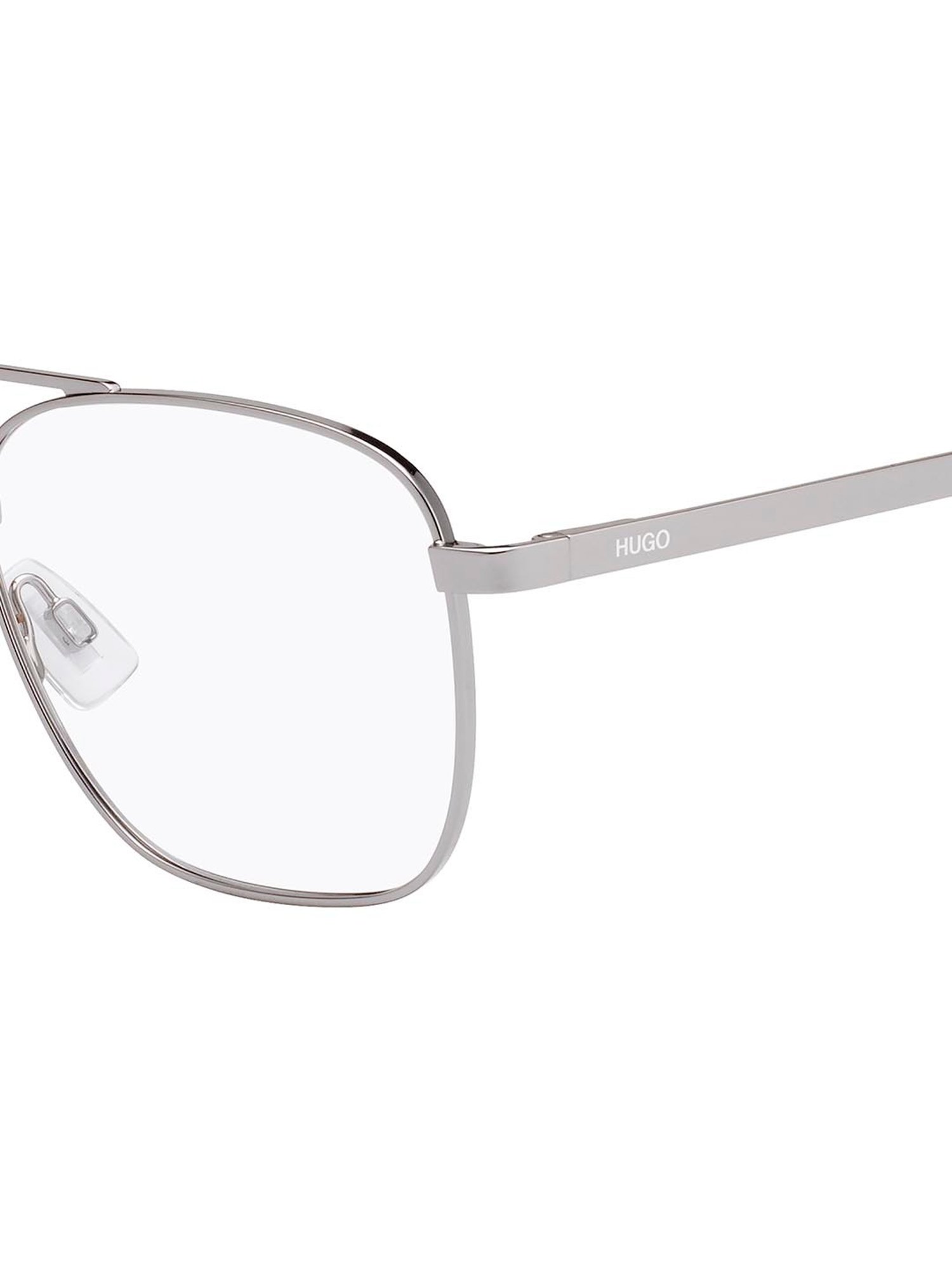 HUGO Silver Aviator Eye Frames for Men