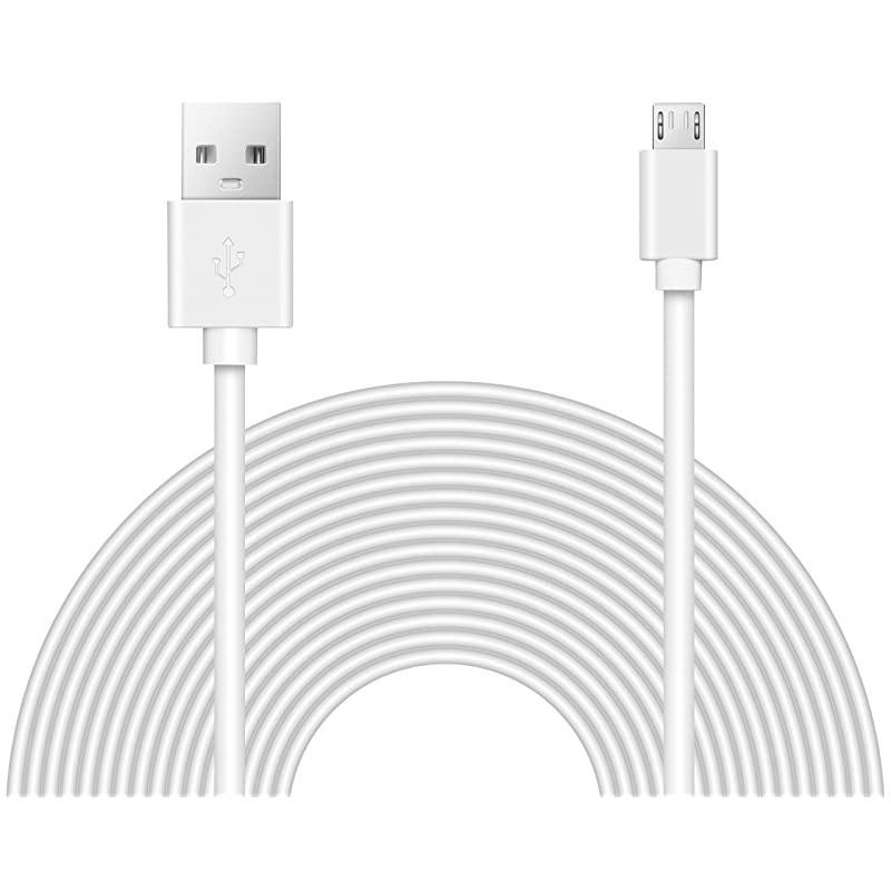 Power Extension Cable Compatible with Wyze Cam v3, Echo, Ps5 Xbox Controller, Blink, Many More. - White -