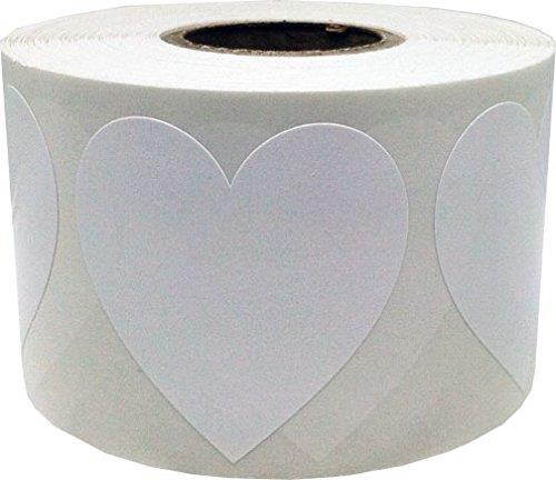 White Heart Stickers For Valentine's Day Crafting Scrapbooking 1 1/2 Inch 500 Adhesive Stickers