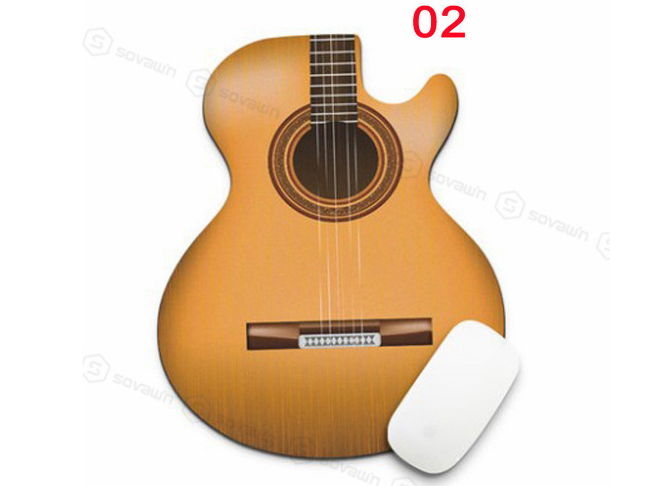Name: Guitar Shape Mouse Pad Dimensions:  220*180*2(mm)  Material: natural rubber + fine cloth[] Style: a variety of optional Thickness: 2mm Edge processing: Without seaming Summary: natural rubber +