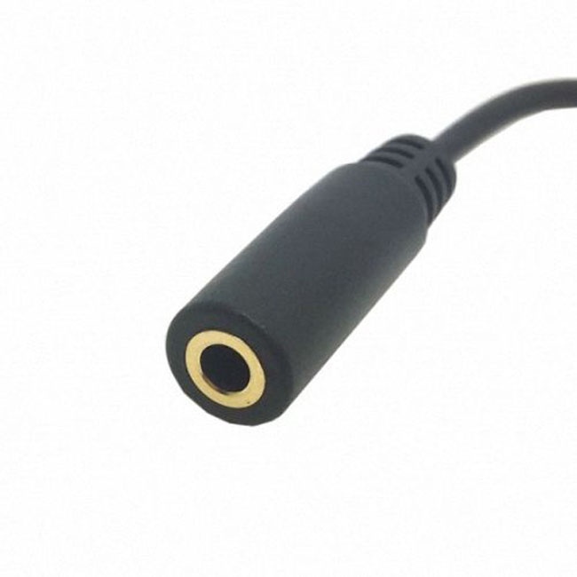 Jimier 90 degree right angled 3.5mm 4 poles Audio Stereo Male to Female Extension Cable 10cm Black RC-003