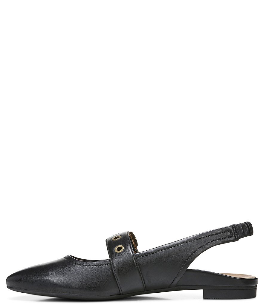 Vionic Elana Leather Buckled Strap Slingback Flats