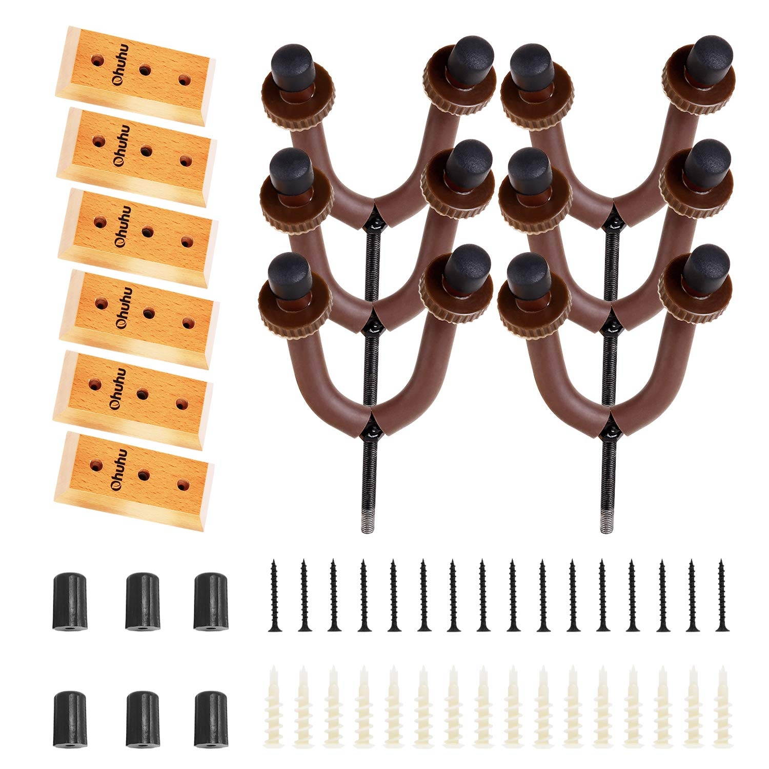 Guitar Wall Mount Hanger 6-Pack, Ohuhu Guitar Hanger Wall Hook Holder Stand for Bass Electric Acoustic Guitar Ukulele