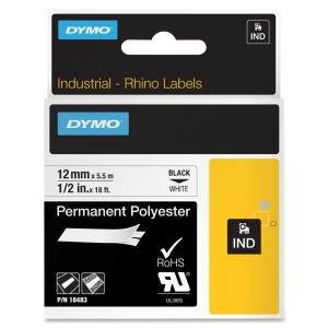 Dymo LABEL, DYMO RHINO, WHITE 1/2" X 18'