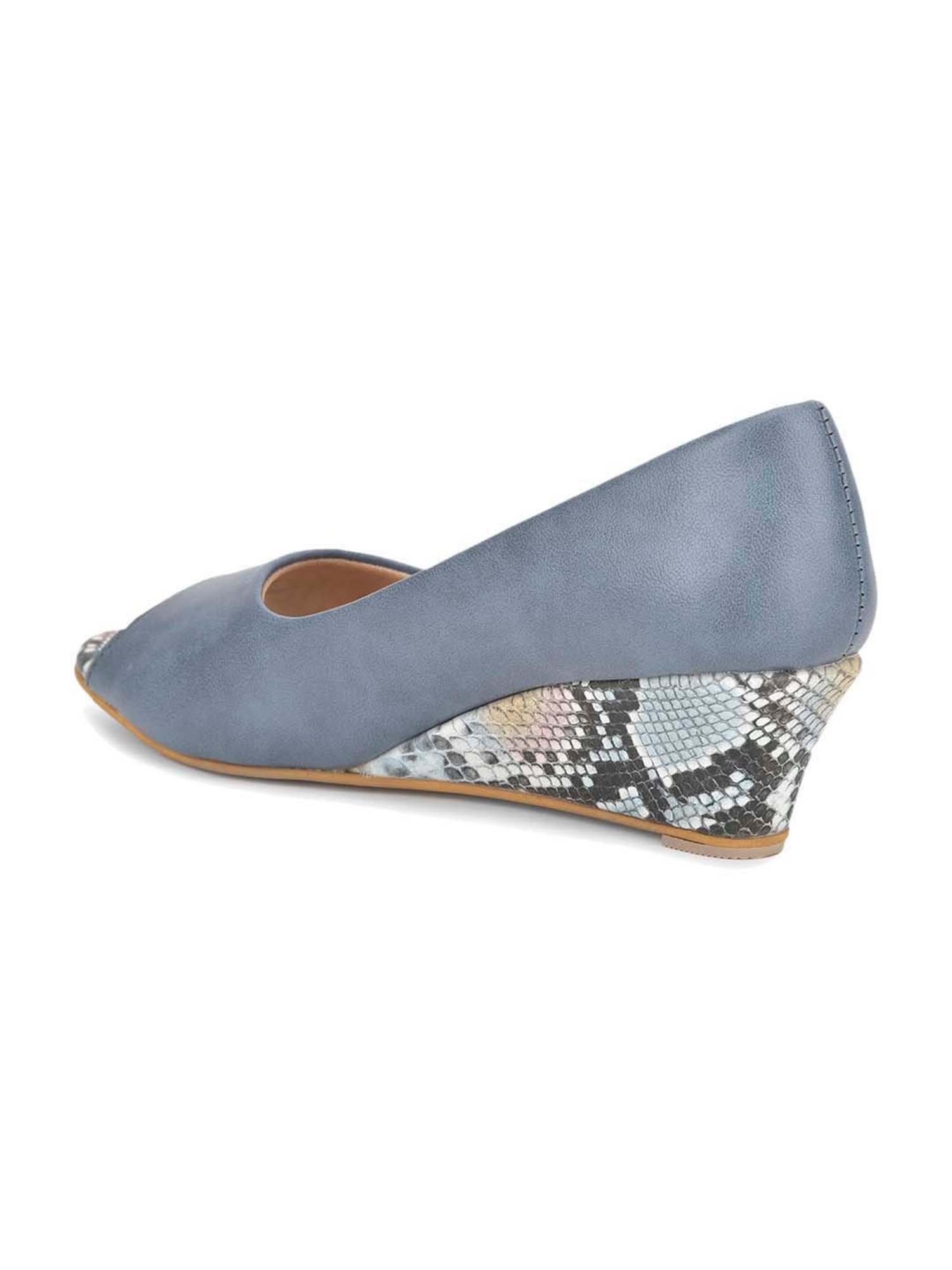 Salario Women's Blue Peeptoe Wedges