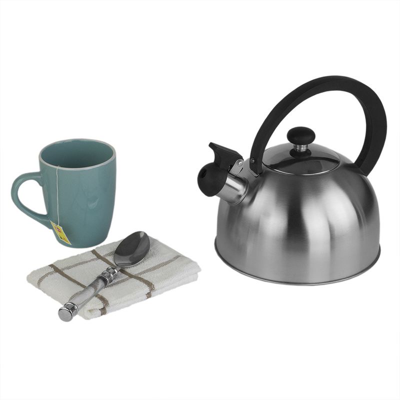 Home Basics 85 oz. Stainless Steel Tea Kettle, Silver