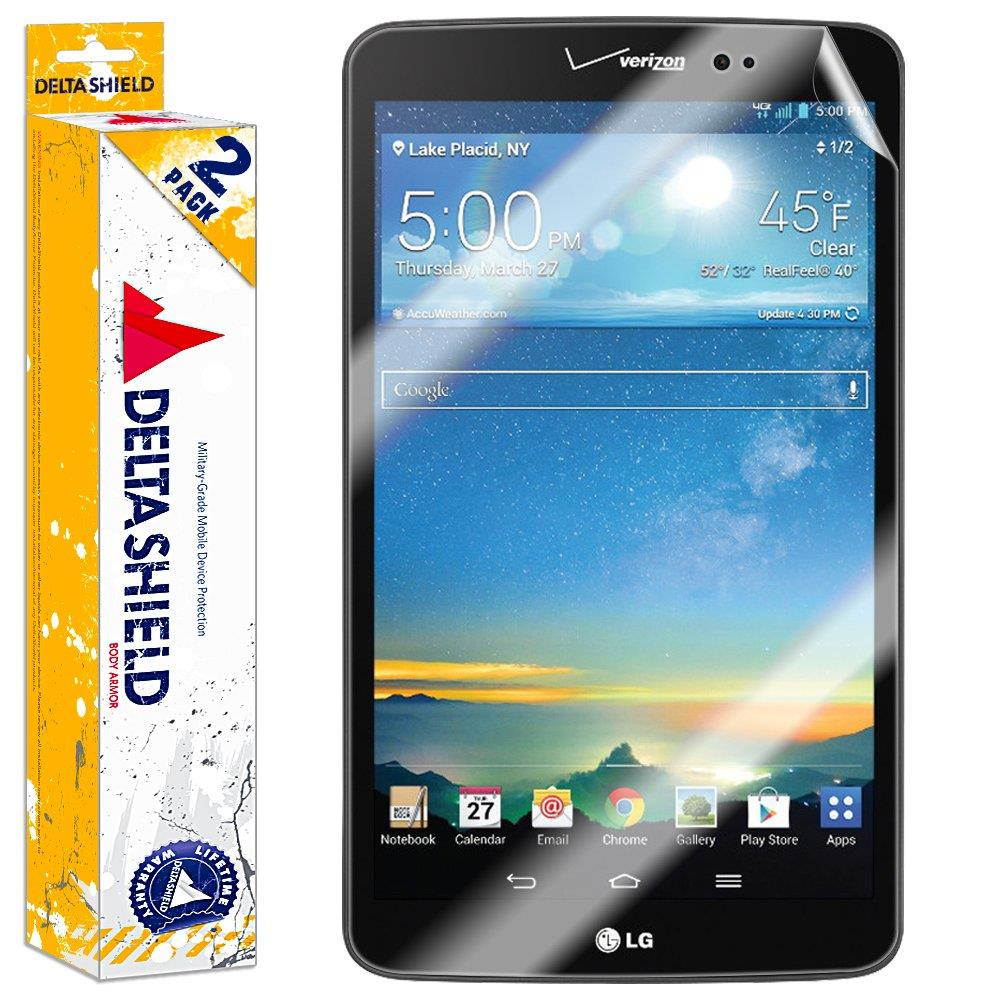 DeltaShield Screen Protector for LG G Pad 8.3 LTE (Verizon)(2-Pack) BodyArmor Anti-Bubble Military-Grade Clear TPU Film