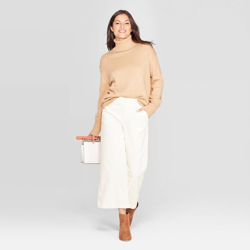 Women's Dolman Sleeve Turtleneck Tunic Sweater - A New Day™ Brown XXL