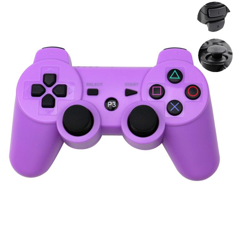 CHENGDAO PS3 Controller 2 Pack Wireless Dual Shock Gamepad for Sony Playstation 3 with Charging Cord (Black + red )