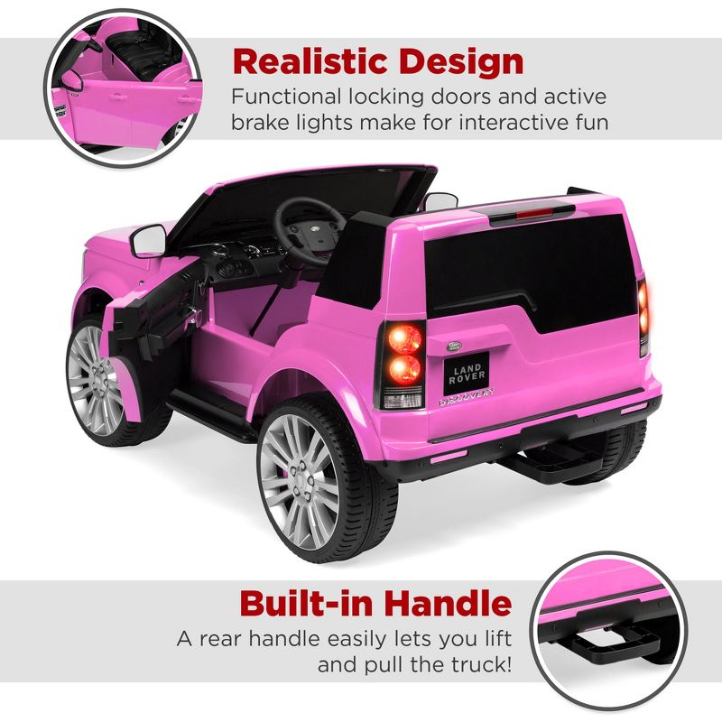 Best Choice Products 12V 3.7 MPH 2-Seater Licensed Land Rover Ride On Car Toy w/ Parent Remote Control - Pink