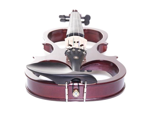 Cecilio 4/4CEVN-1NA 4/4 Full Size Electric Silent Solidwood Violin w/ Ebony Fittings in Style 1 - Metallic Mahogany
