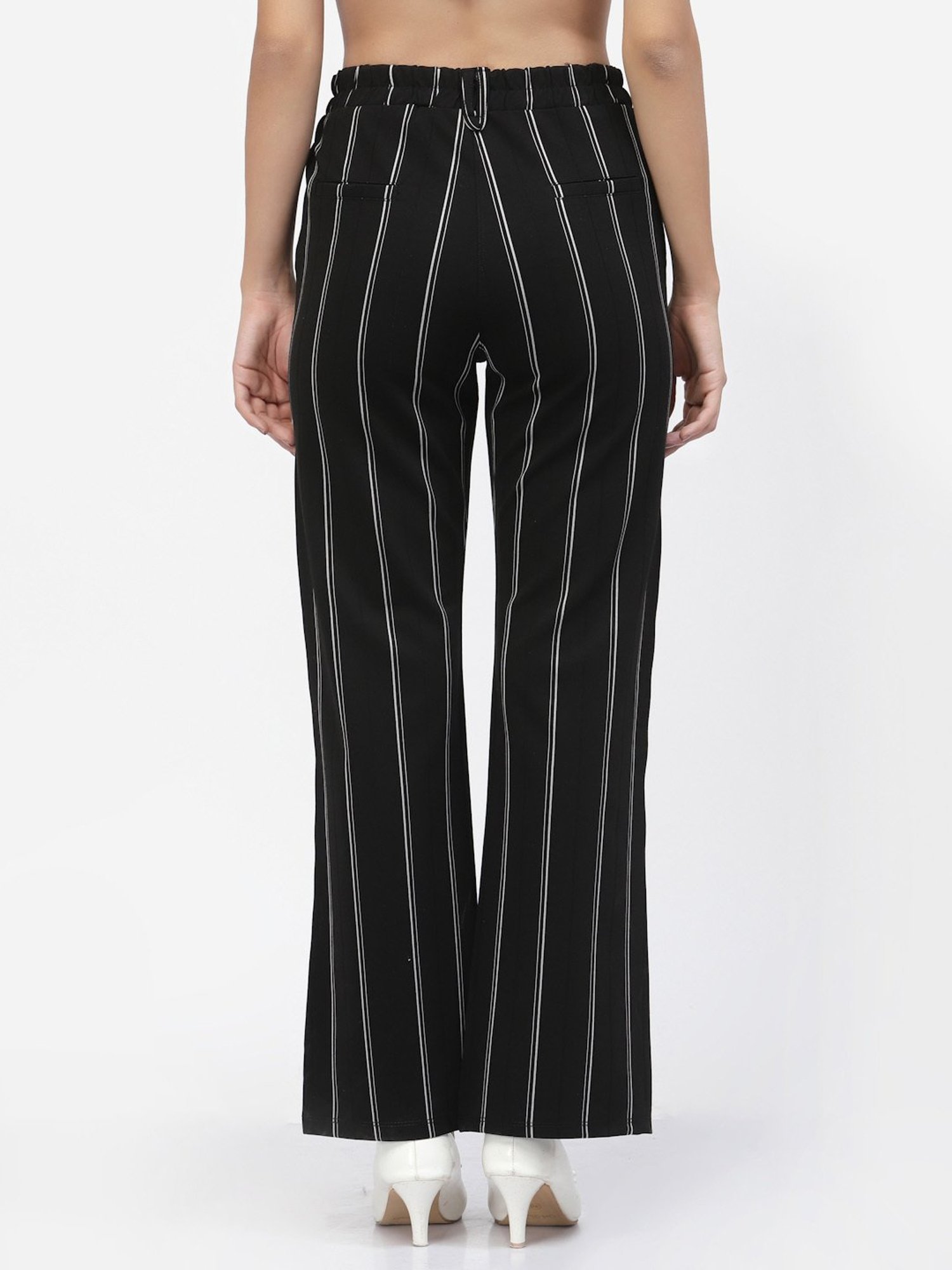 Westwood Black Cotton Striped Pants