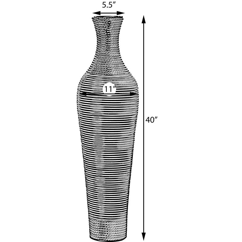 Uniquewise Decorative Artificial Rattan Dark Brown Tall 39 Inch Standing Floor Vase