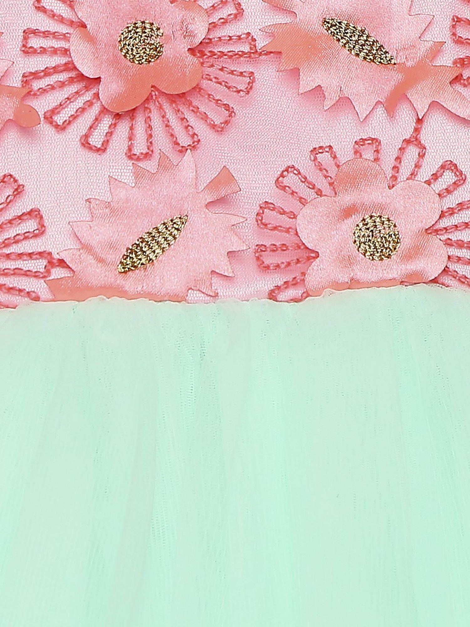 Many Frocks Kids Blue Embellished Dress