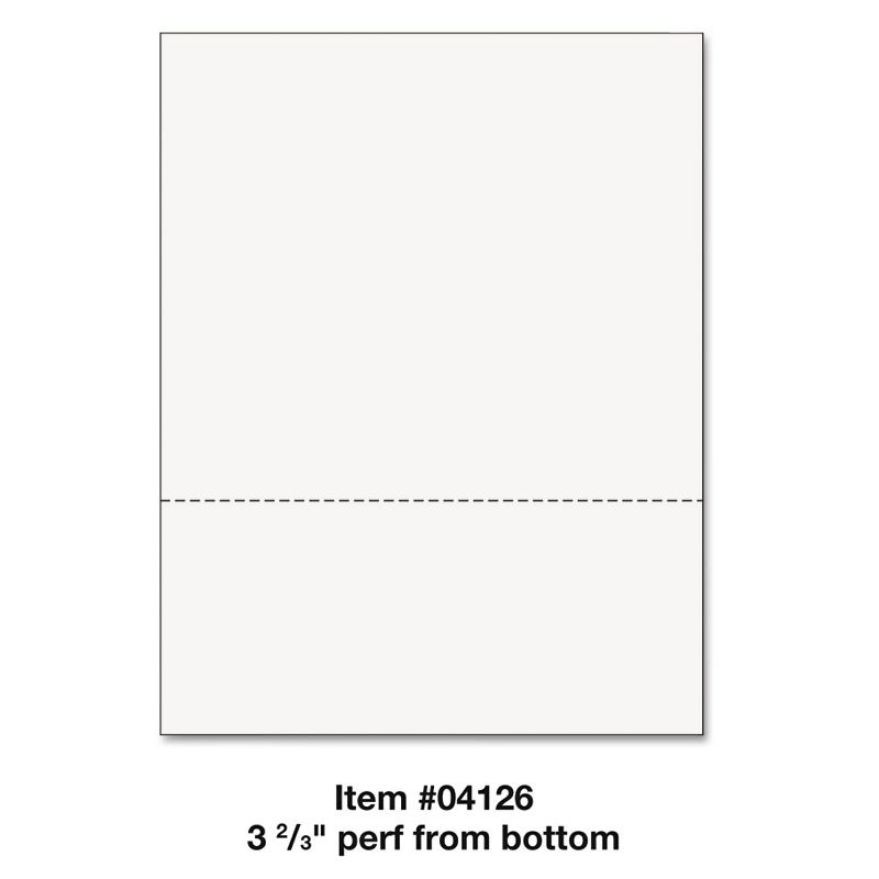 Printworks Professional Office Paper Perforated 3 2/3" From Bottom 8 1/2 x 11 24-lb 500/Ream 04126
