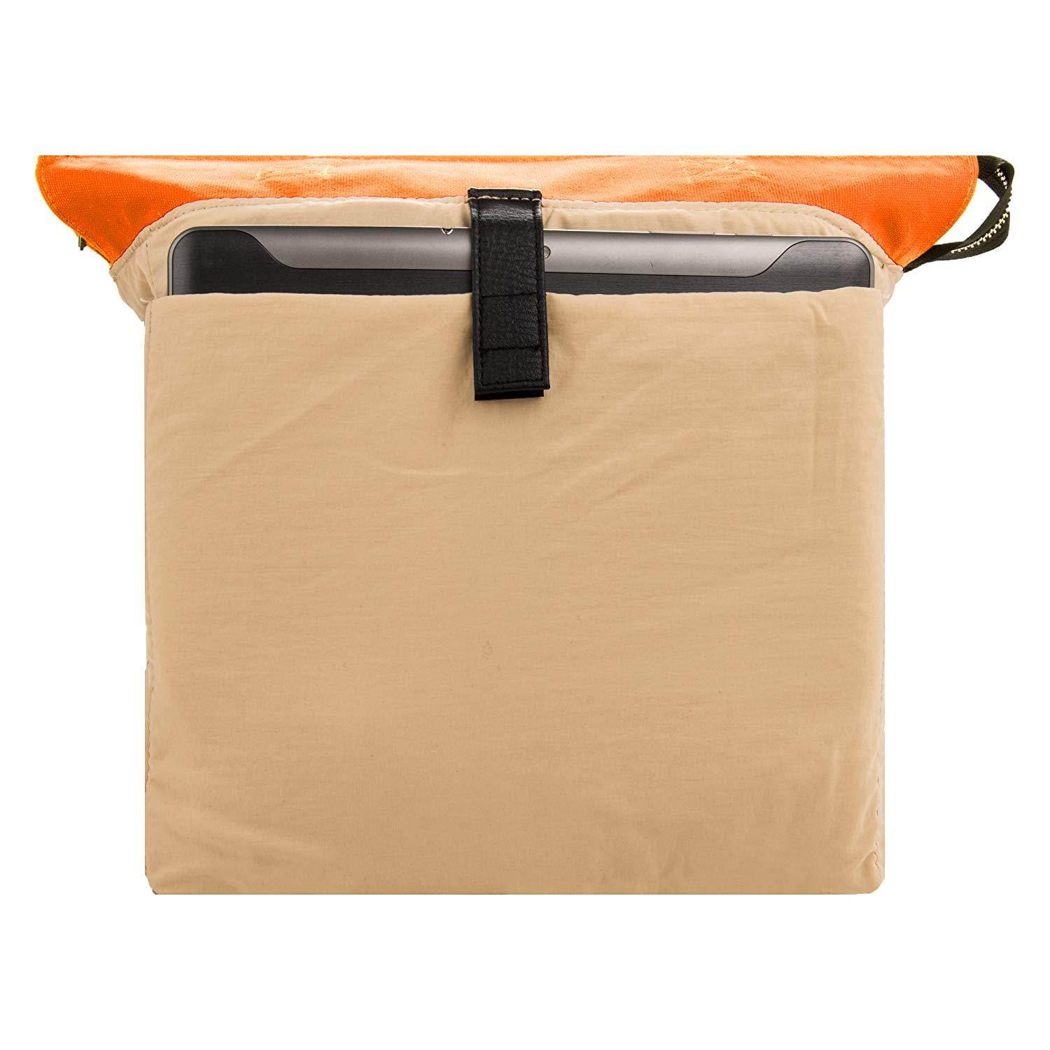 Lencca Universal Hybrid 3 in 1 Carrying Tote Messenger Crossbody Shoulder Bag Backpack for Samsung Galaxy Note/Tab Pro/Tab 4/3/2 10.1" Fit 10-12.2 inch Google Android Tablet (Orange)
