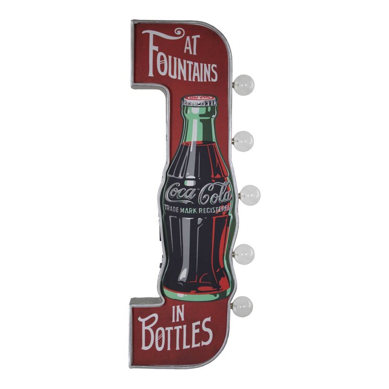 Coca-Cola Officially Licensed Vintage in Bottles LED Marquee Sign Red/Silver - Crystal Art Gallery