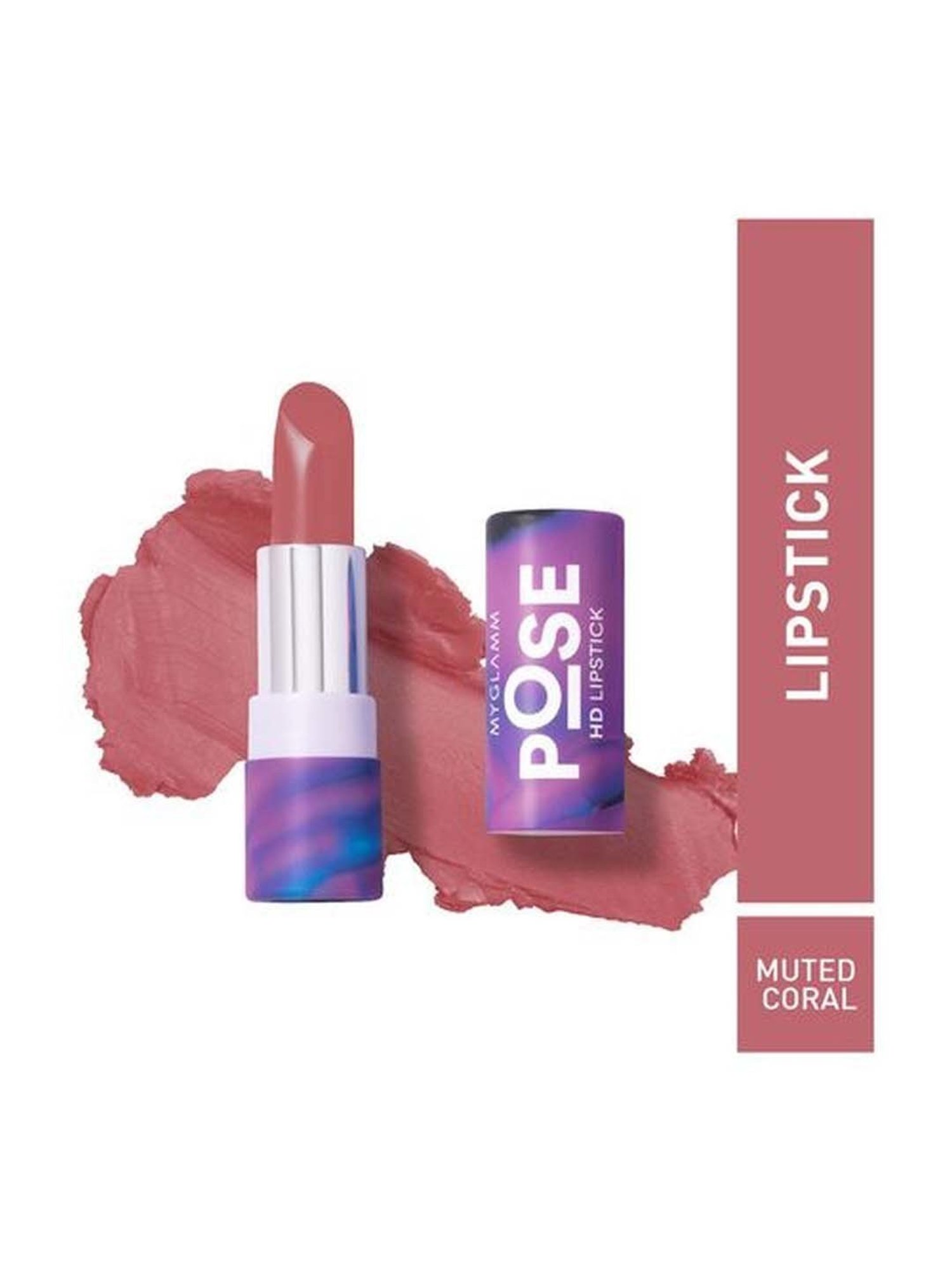 MyGlamm Pose Hd Lipstick Muted Coral - 4 gm
