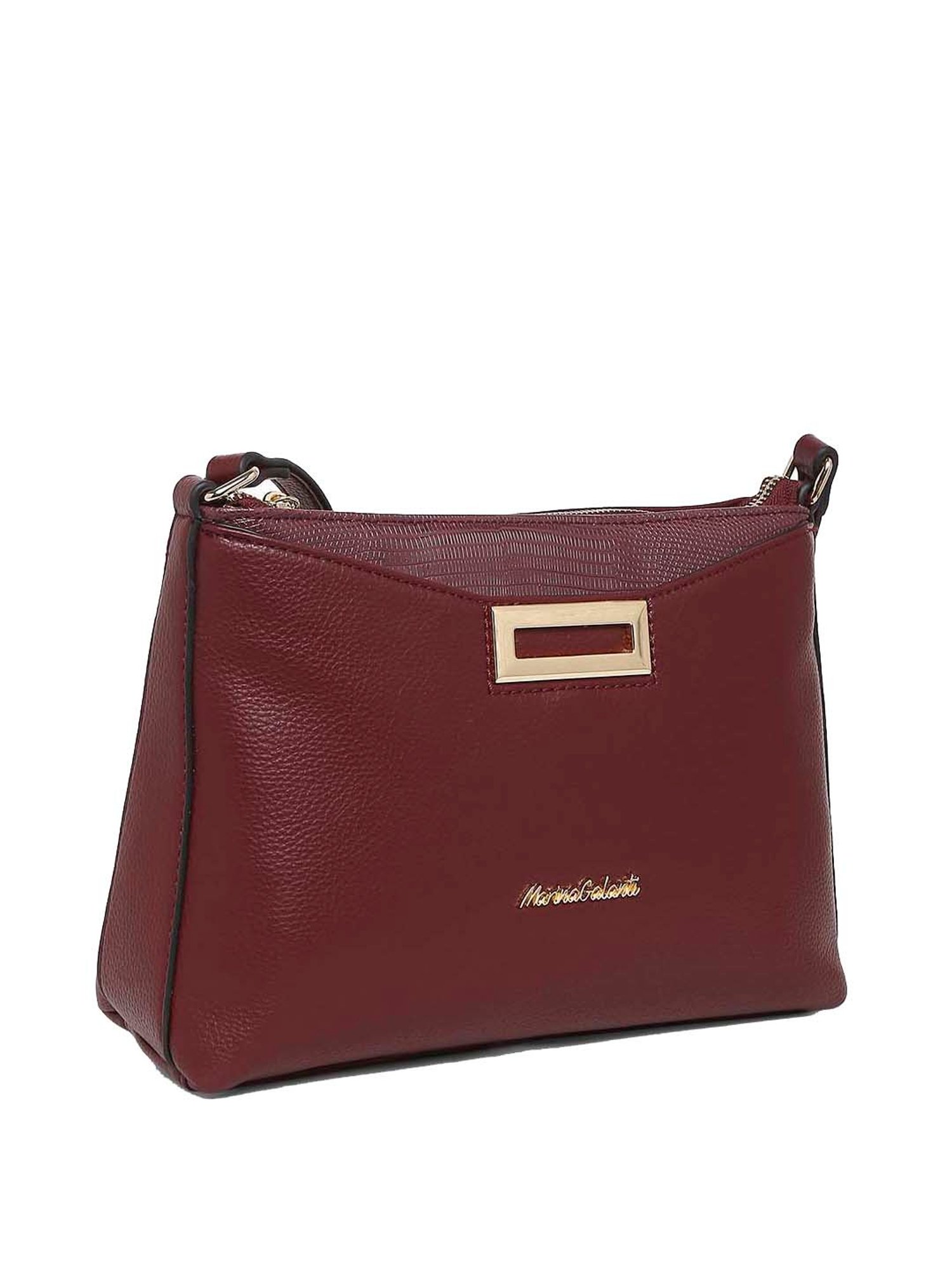Marina Galanti Maroon Solid Medium Sling Handbag