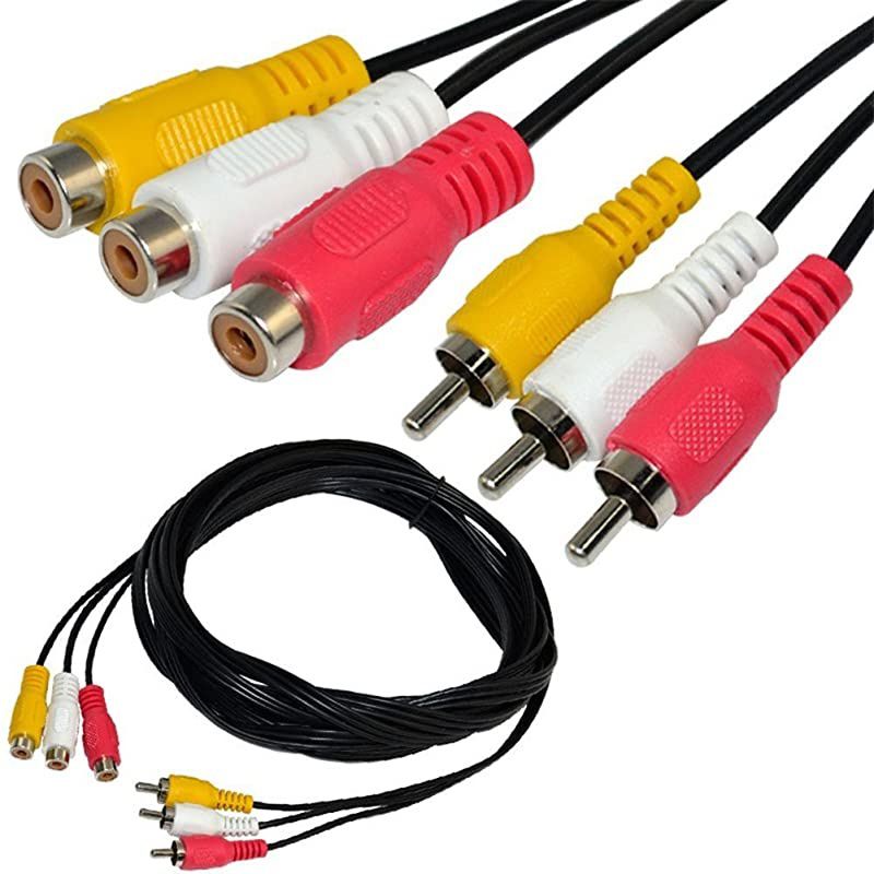 5ft 3 RCA Male to 3 RCA Female Audio Video Extension Cable 3RCA Male to Female Audio Composite Extension Video Cable DVD AV TV UK