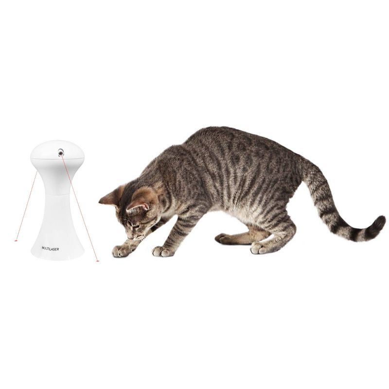 Premier Pet Automatic Multi-Laser Cat Toy - White
