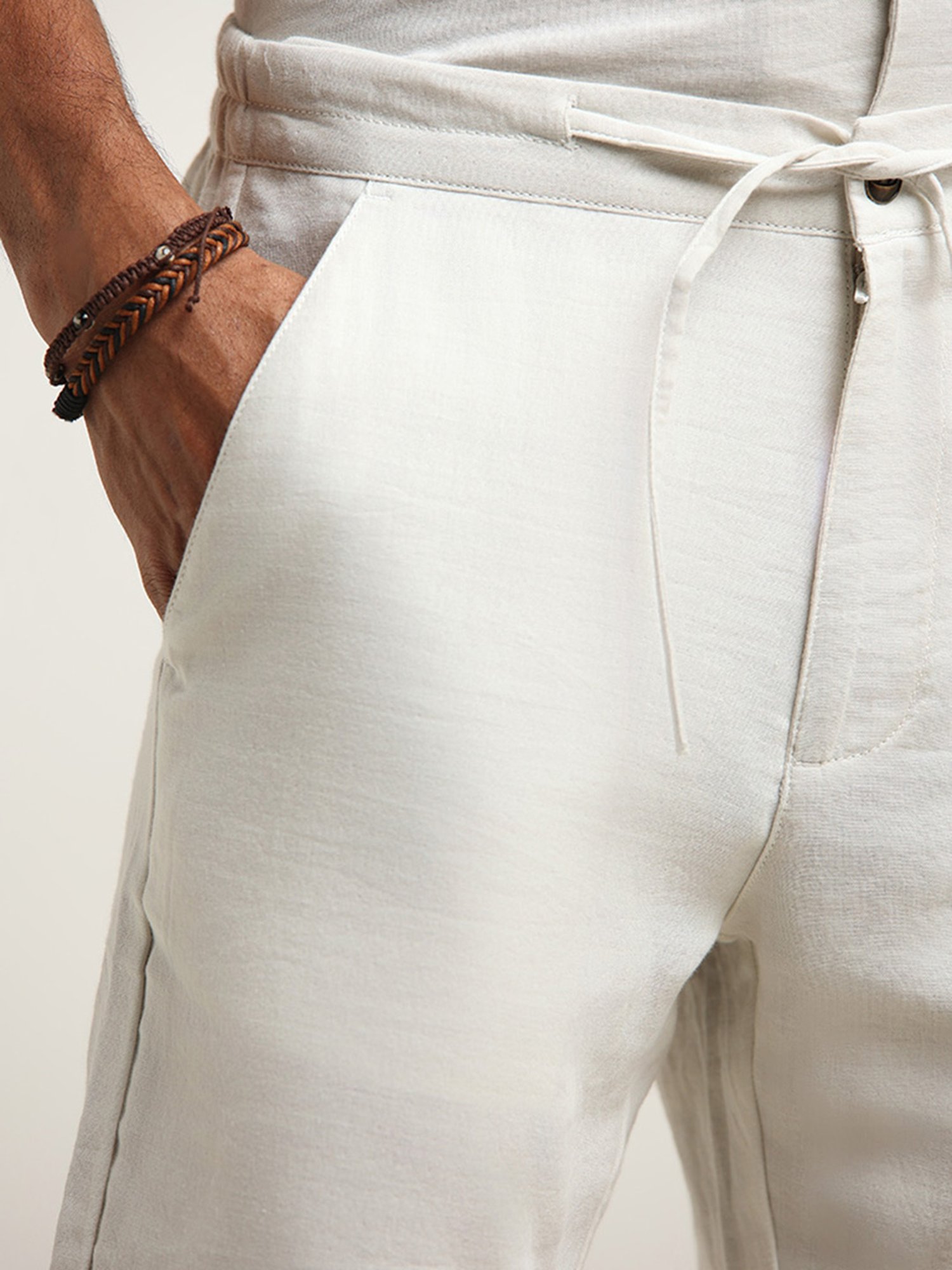 ETA by Westside Grey Solid Mid Rise Slim Fit Shorts