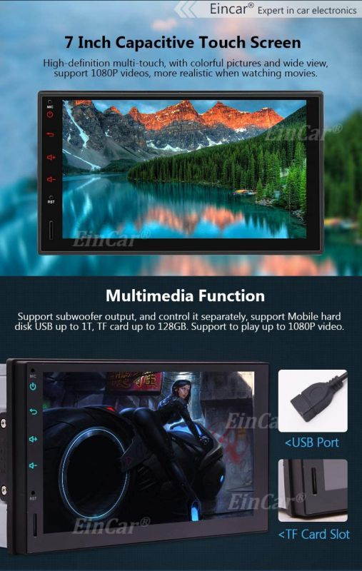 Double Din Android 10 Car Stereo with Bluetooth GPS Navigation In Dash 7 Inch Touch Screen 2 Din Car Radio Support 1080P Video 4G 3G Wifi USB TF AM FM RDS Radio Mirror Link Steering Wheel Controls