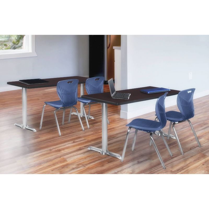 66" Via Training Dining Table Espresso/Chrome - Regency