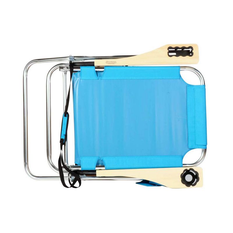 Copa Big Papa 4 Position Folding Aluminum Beach Lounge Chair w/ Headrest, Blue