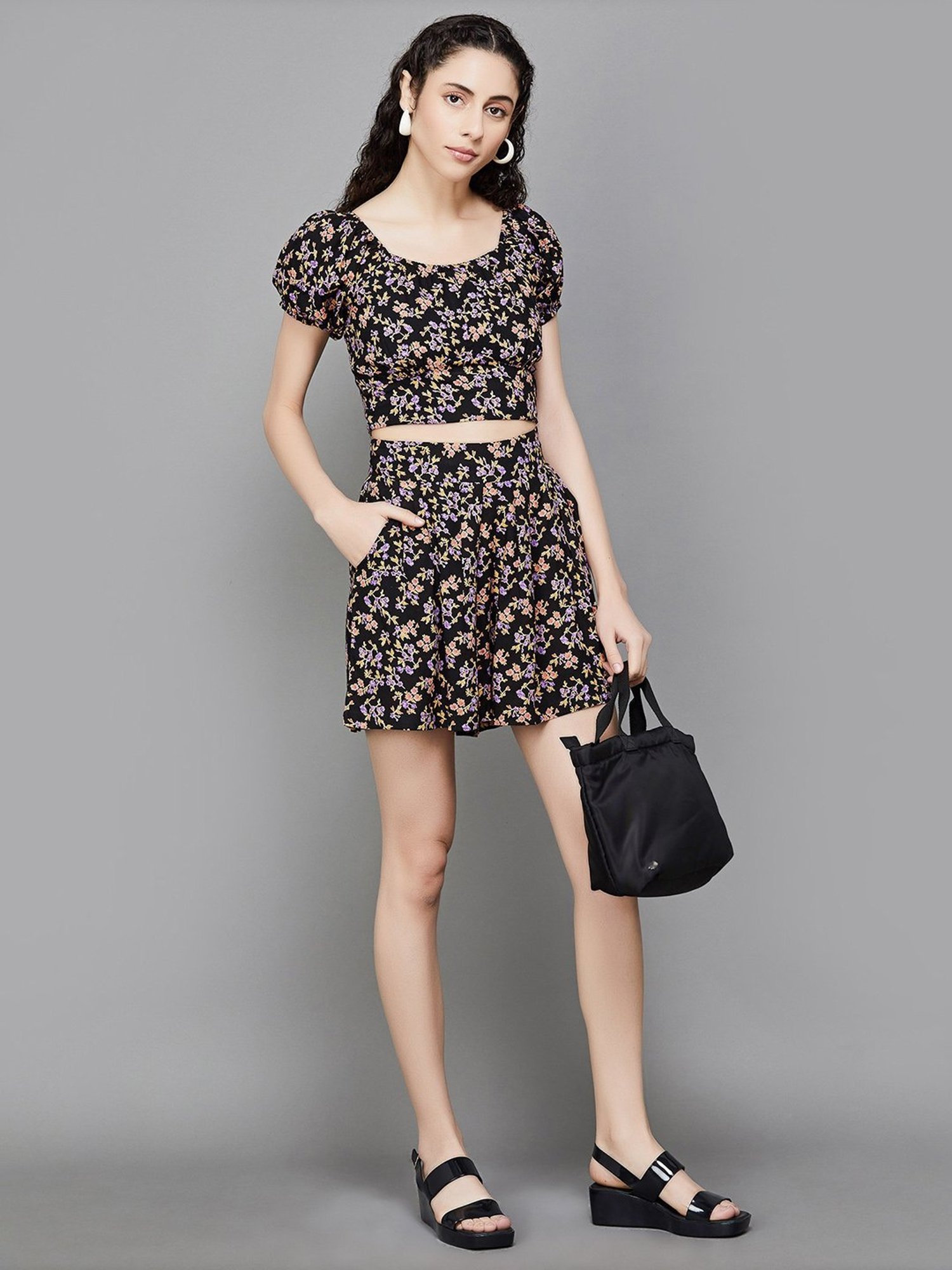 Ginger by Lifestyle Black Floral Print Co-Ords Set