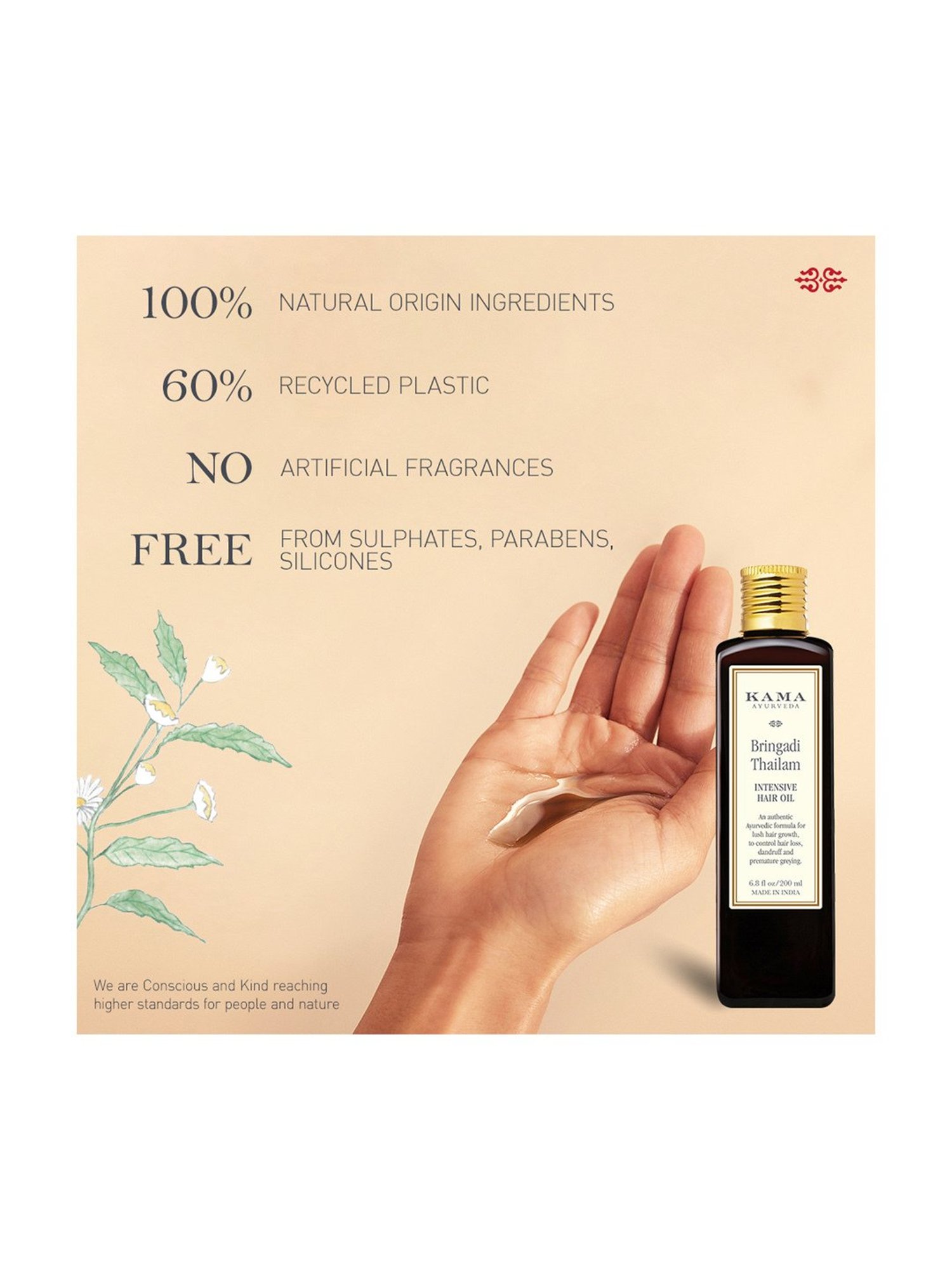 Kama Ayurveda Bringadi Pre-Wedding Rituals Intensive Hair Treatment Oil 100 ml