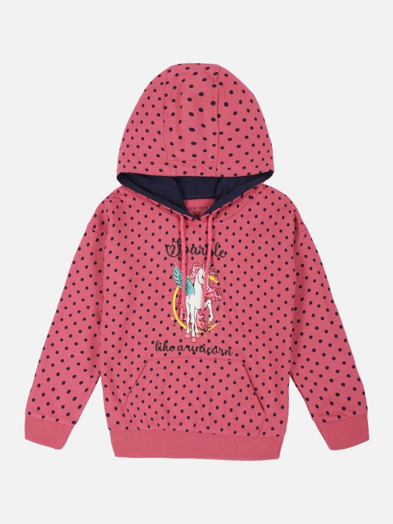 Plum Tree Girls Lovely Pink Cotton Printed Full Sleeves NA Sweatshirt