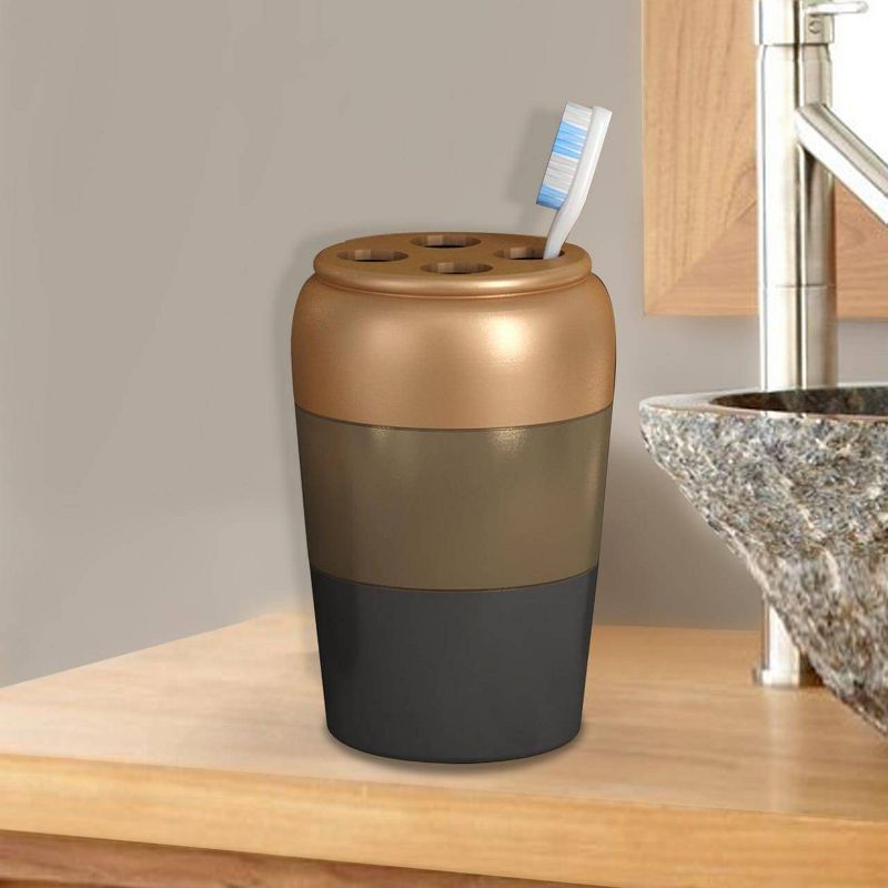 4pc Horizon Metal Bath Accessory Set for Vanity Counter Tops Copper - Nu Steel