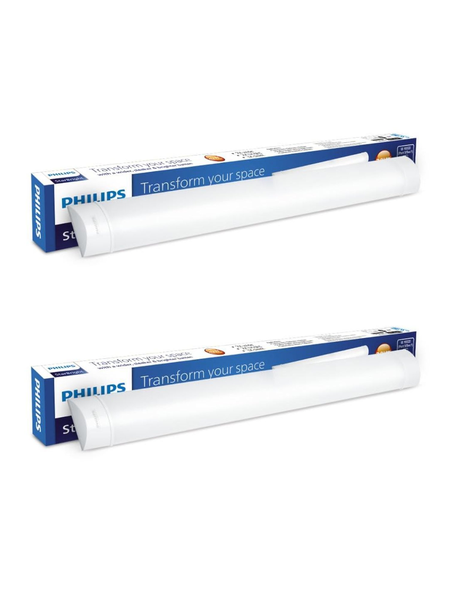 Philips 20-Watt 2-ft Decorative LED Tubelight for Living Room & Bedroom Pack of 2 (Cool Day Light)