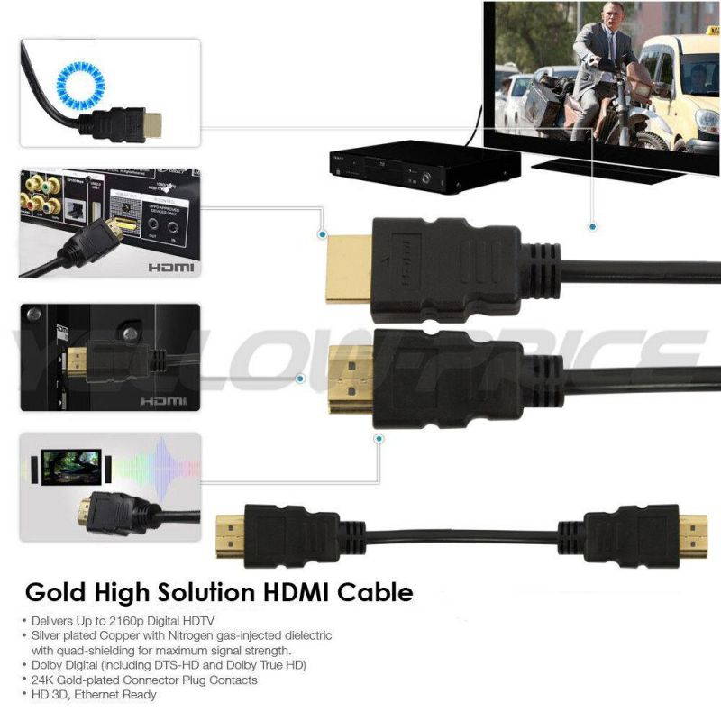 Premium 25FT Standard Long HDMI v1.4 Cable 3D 1080P Gold Plated