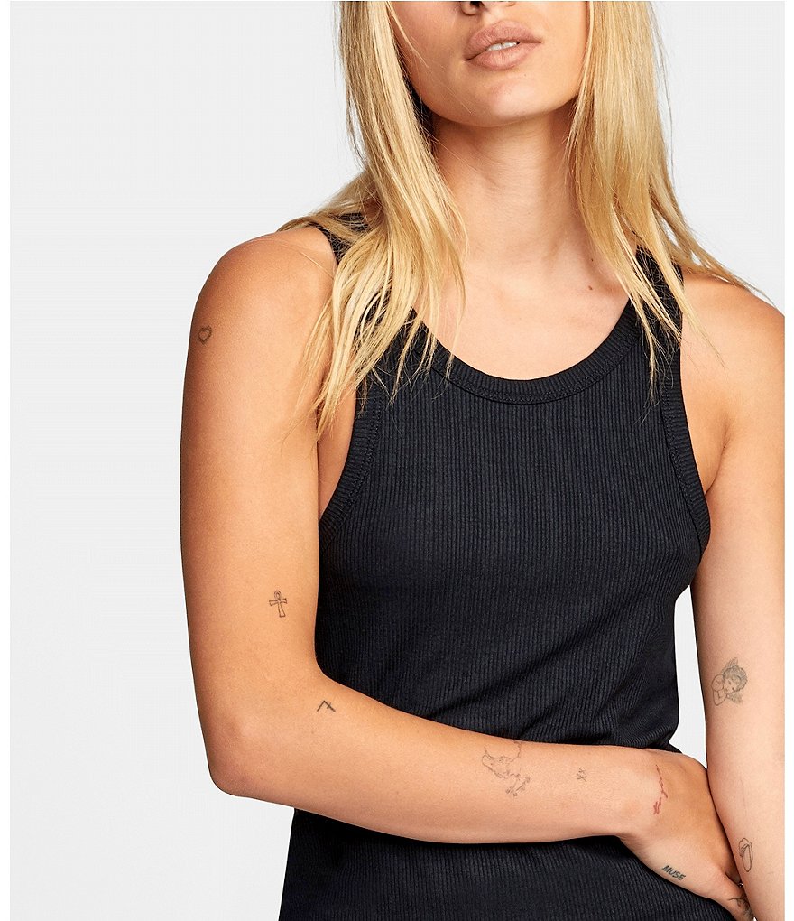 RVCA Century Sleeveless Rib-Knit Tank Top