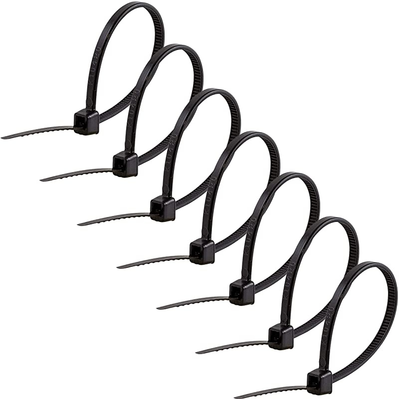 Gear Black Cable Ties, 4-Inch Long, Multipurpose Small Zip Ties, 100-Pack Nylon Plastic Ties, 7/8-Inch Maximum Diameter, Durable, Self-Locking, Black, 51229