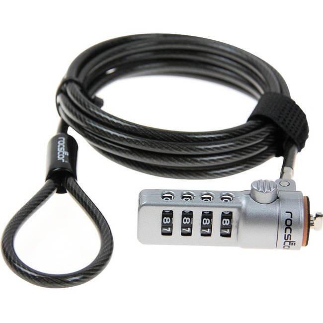 Rocstor 6FT Rocbolt Combination Laptop Lock Security Cable 4 Digit Lock